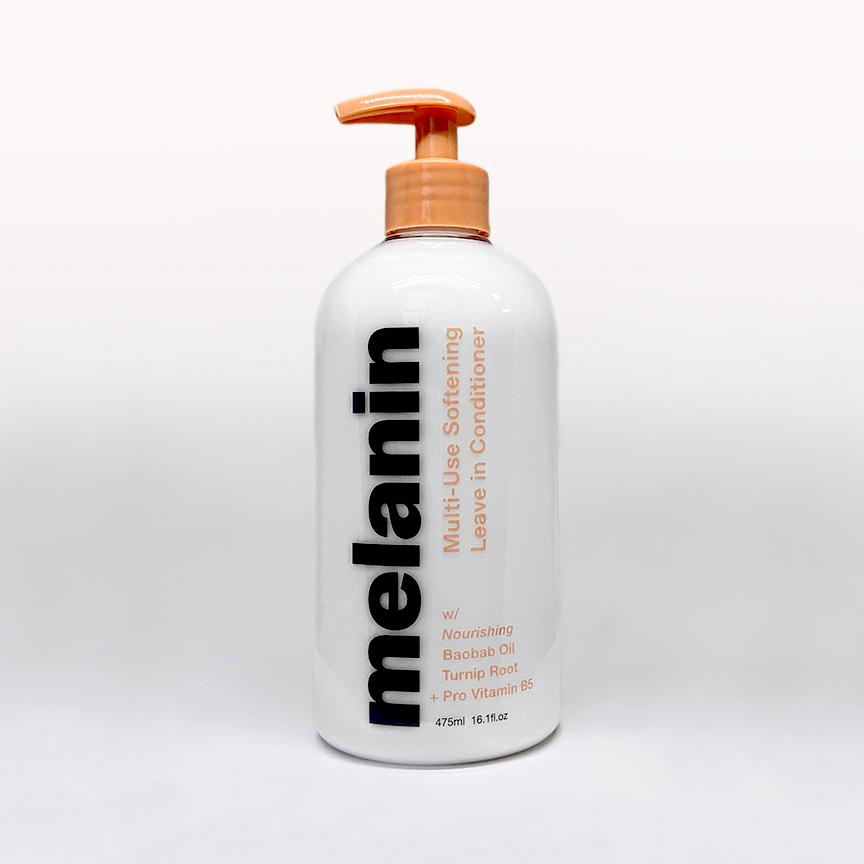 Melanin Haircare Multi-Use Softening Leave In Conditioner! Your Go-To for MOISTURIZING, SOFTENING, CONDITIONING and STRENGTHENING your Curls, Coils + Kinks with HAIR HEALTHY ingredients including Baobab Oil, Turnip Root, ProVitamin B5, Hops Extract + Spearmint, to name a few! Formulated to be an EXTRAORDINARY Leave-In-Conditioner that expertly HYDR⁠
