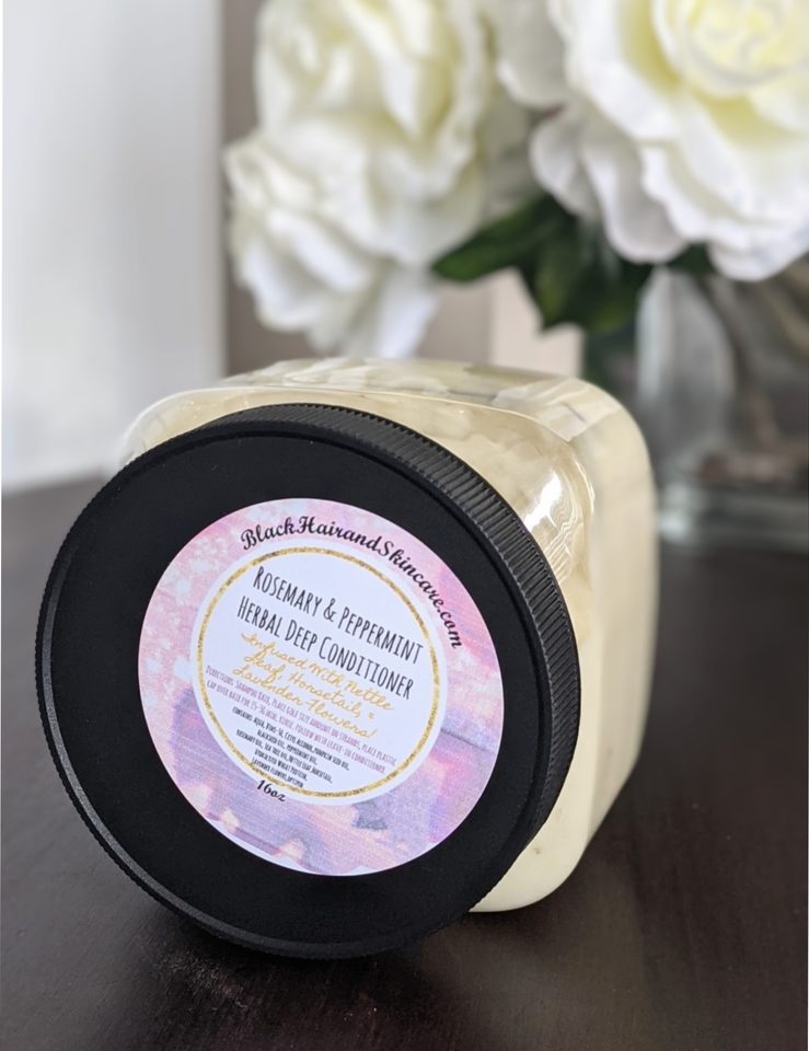 BlackHairandSkincare Rosemary and Peppermint Herbal Deep Conditioner ft. Sydney Nicole Products