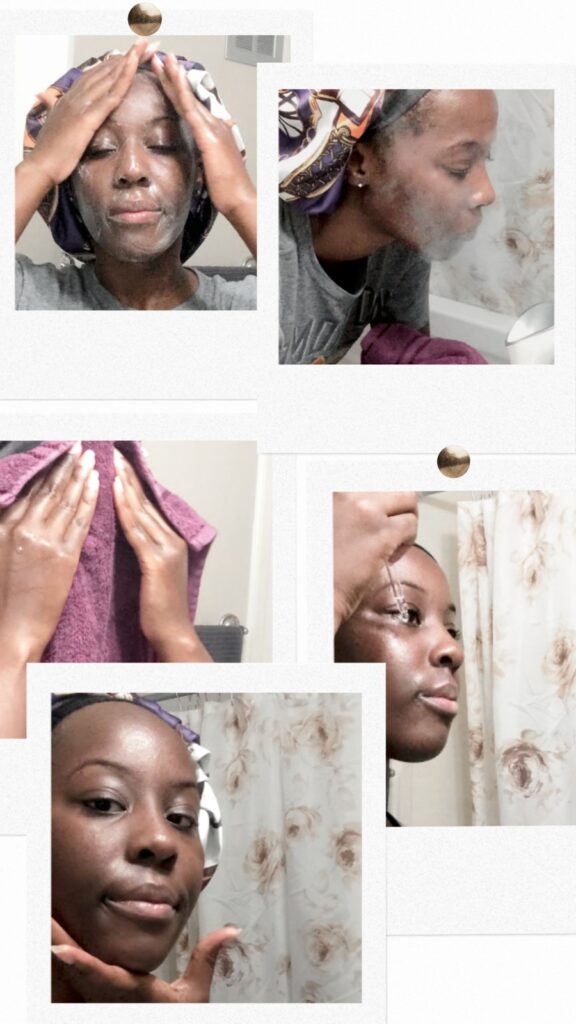 skincare regimen collage